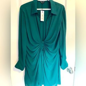 DYNAMITE BLACK DEEP V SHIRT DRESS. NEW WITH TAGS